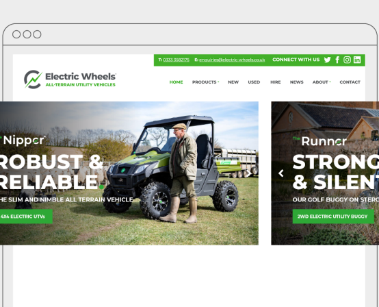 Electric Wheels Website Design 2023